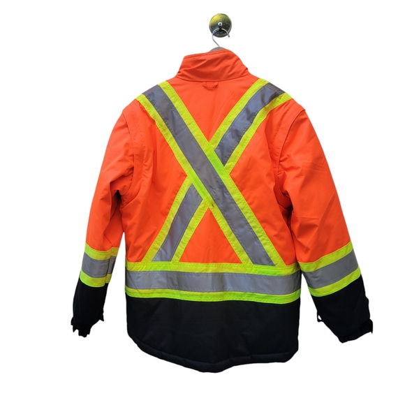 Work King Men's S42611 High Visibility 5-in-1 Safety System Jacket / Vest - Picture 6 of 13